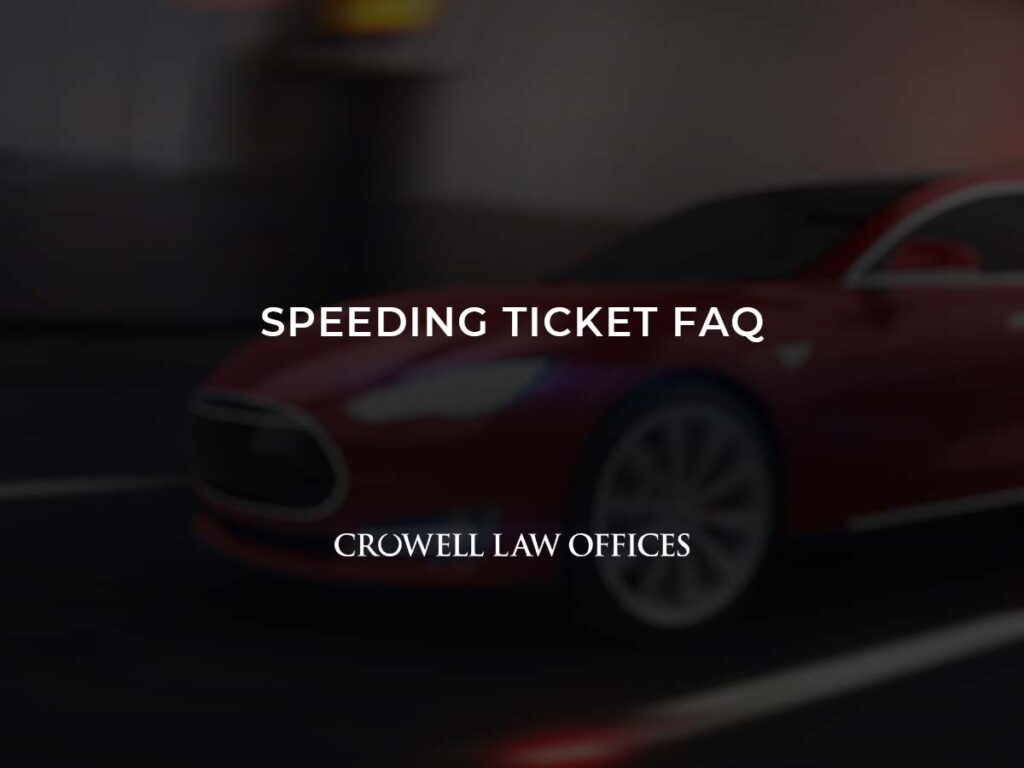 Speeding Ticket FAQ